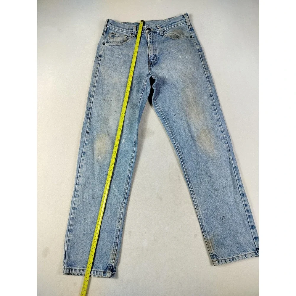 Carhartt Jeans Mens 32 Blue Relaxed Tapered Denim Workwear Distressed Thrashed